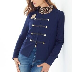 NWT Chico’s Navy Military Style Jacket size 3